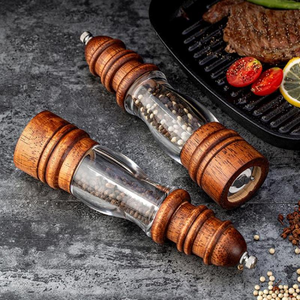 Moulin à sel et à poivre manuel en bois A2760 Lighthouse pour cuisine, outil de cuisson et d'assaisonnement, vente en gros - Product Image 3