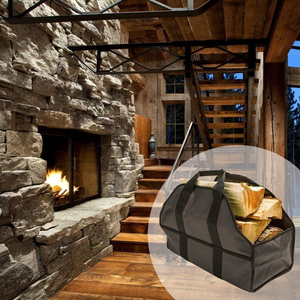 Sac de transport pour bois de chauffage pliable robuste, grand sac en toile avec poignées, transport de bois portable pour cheminée en extérieur - Product Image 6