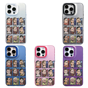 Funda para Teléfono con Diseño de Jugador de Fútbol de Dibujos Animados para iPhone 16/15/14/13/12 Pro Max, Funda Protectora con Degradado Multicolor, Funda Personalizada con Impresión - Product Image 1