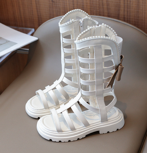 Sandalias Romanas de Perlas de Tacón Alto para Niñas, Zapatos de Playa para Princesitas, Moda para Niñas Grandes - Product Image 3