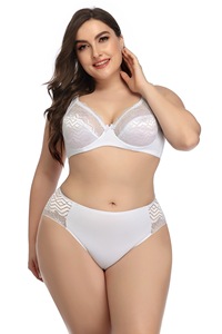 Ensembles de soutien-gorge et de culottes ultra-minces et confortables 4XL grande taille Sous-vêtements sexy en dentelle pour femmes pour les grosses filles à usage quotidien - Product Image 4