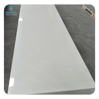 Panneau de marbre blanc en pierre artificielle de 12 mm, grande dalle, surface solide en acrylique pur modifiée, comptoirs de cuisine modernes