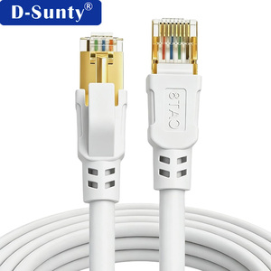 Cable de Red Redondo Cat8 de Alta Velocidad SFTP con Doble Blindaje, Cable de Conexión RJ45 de Cobre Puro OFC, 40 Gbps, Pasa la Prueba Fluke de Fábrica - Product Image 1