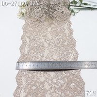 Dentelle Élastique Extensible en Gros, Bordure de Dentelle Extensible Marron Clair de 17 cm de Large, Dentelle Élastique Douce pour la Lingerie et les Fajas en Colombie