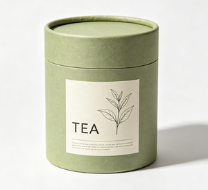 Green Tea Paper Tube Packaging Craft Paper Cylinder With Gold <b>Foil</b> Printing Recyclable Airtight <b>Container</b> - Product Image 3