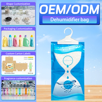 Sachet déshumidificateur suspendu pour placard, absorption d'humidité au chlorure de calcium 220g, portable, pour produits de nettoyage de garde-robe