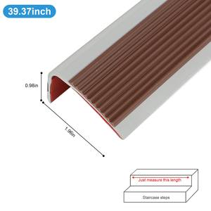 Protections de bord de marche en forme de L pour escalier, bandes de protection de bord de marche autocollantes antidérapantes avec longueur découpée - Product Image 1