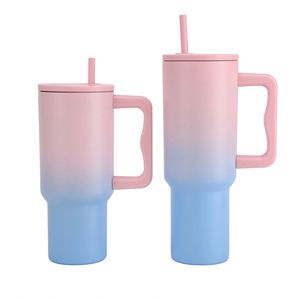 40oz Car <b>Travel</b> H4.0 <b>Handle</b> Tumbler Vacuum <b>Mug</b> Lid Straw Non-Slip Base OEM ODM Custom Design - Product Image 3