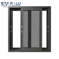 Fenêtre coulissante insonorisée en aluminium avec double vitrage isolant et système de verrouillage sécurisé pour chambres et appartements