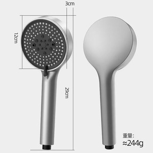 Pommeau de douche à pression réglable à cinq vitesses, pulvérisation ronde, douche portable, économie d'eau, accessoire de douche pour le bain - Product Image 4