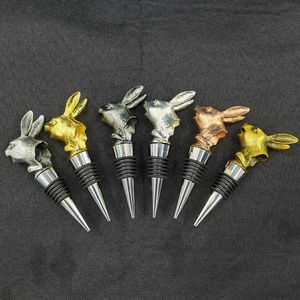 Accessoires de cuisine personnalisés : Bouchon de bouteille de <span class=keywords><strong>vin</strong></span> en alliage de zinc antique, réutilisable, anti-déversement, en silicone, motif animal, pour bière et spiritueux, exquis - Product Image 4