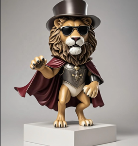 Sư tử cơ thể con người bức tượng nhựa-Thần thoại động vật bức tượng trang trí nội thất nghệ thuật thủ công" - Product Image 4