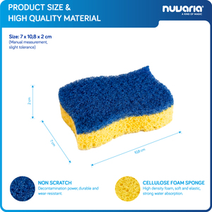 Spugna in Cellulosa Non Abrasiva per Pulizia Delicata delle Superfici Spugna Altamente Assorbente per Pulizia Cucina - Product Image 3