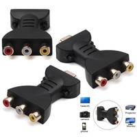 Convertisseur Adaptateur Vidéo Audio HDMI vers AV 3 RCA 1080p Plaqué Or Compatible NTSC PAL pour Boîtier TV Ordinateur Portable Lecteur DVD Téléviseur HD Projecteur
