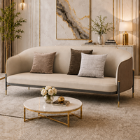 Ensemble de canapés modulaires YUANCHANG en similicuir, style italien moderne et luxueux, avec accoudoirs droits, en bois de larch et d'eucalyptus, pour salon