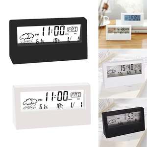 Reloj de Escritorio Creativo con Termómetro-Higrómetro, Alarma Electrónica Digital, Decoración de Mesa para Sala de Estar o Dormitorio, Hecho de Plástico - Product Image 5