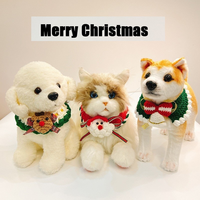 2025 Santa renne tricot fil chien écharpe noël Pet cravates avec décor 3D réglable Costume de vacances