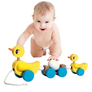 Usine vente directe de <span class=keywords><strong>canard</strong></span> de bande dessinée animaux voiture de ligne de traction en Gros pas <span class=keywords><strong>cher</strong></span> bébé en bois jouets éducat - Product Image 3