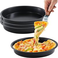 Plat à pizza en métal aluminisé de 10 pouces, antiadhésif, rond, profond, écologique, facile à nettoyer, résistant à la chaleur, compatible four