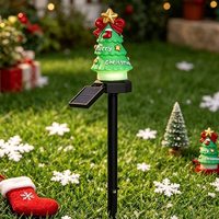 Solarbetriebene Weihnachtsbaum-, Weihnachtsmann- und Schneemann-Bodenbeleuchtung für den Außenbereich, IP65/wasserdicht, CE- und RoHS-zertifiziert, PVC-Material, für die Feiertage