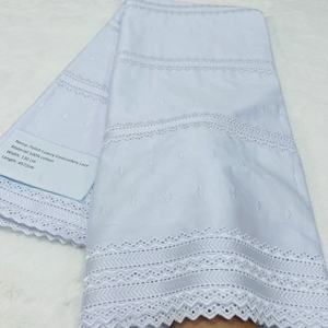 Tissu de Dentelle Polie Africaine <span class=keywords><strong>Luxe</strong></span> Coton Blanc Polonais Suisse Pour Hommes Fête Mariage Haute Qualité - Product Image 2