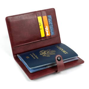 Rfid bloqueo PU cuero genuino equipaje etiqueta pasaporte titular Canadá cuero cartera cubierta con Gps aire ranura etiqueta - Product Image 3