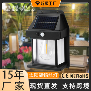 Solar Tungsten Filament Lamp Outdoor Wall <b>Light</b> Led 20 Degree Beam Angle <b>Motion</b> <b>Sensor</b> For Courtyard House - Product Image 3