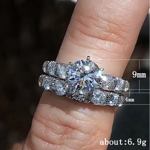 แหวนเพชร F254 ทองคำขาว เพชรทรงกลมเจียระไนแบบบริลเลียนท์ เพชรธรรมชาติ สำหรับหมั้น ของผู้หญิง สี D - Product Image 6