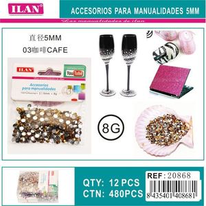 Strass Ilan 5 mm colore caffè per artigianato, confezione da 8g - Product Image 1