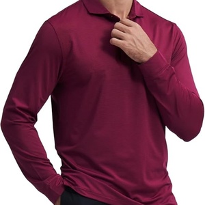 Chemise à manches longues pour homme, taille XL, coupe classique, respirante, sportive, décontractée, col classique, séchage rapide, tissu tricoté, spandex/polyester, rayures fines - Product Image 6