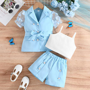 Vendita calda estate 3-8 anni nuovi vestiti per bambini bella ed elegante ragazza Set di abbigliamento 3 pezzi - Product Image 2