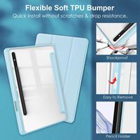 Étui pour tablette Samsung Galaxy Tab S9 FE 12,4 pouces, en acrylique transparent, avec emplacement pour stylet, résistant aux chocs, en cuir, compatible avec S9 Plus