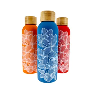 AI-MICH Pure Copper Bottle Stylish Modern Yoga Water Bottle Joint Free Leak Proof Travel Purpose For Ayurveda Health Benefit