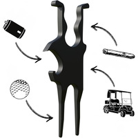 Outil de golf multifonction en alliage de zinc avec marqueur de balle, fourche de réparation, pince à cigare, ouvre-bouteille et clip magnétique pour accessoires de golf
