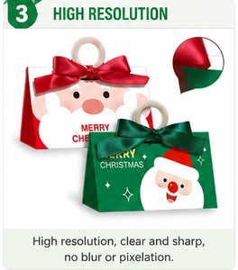 Red Green Christmas Paper <b>Gift</b> Bag with Satin Ribbon Bow Ring Handle Foldable <b>Empty</b> Mystery Blind <b>Box</b> <b>for</b> Small Beauty <b>Gift</b> - Product Image 5