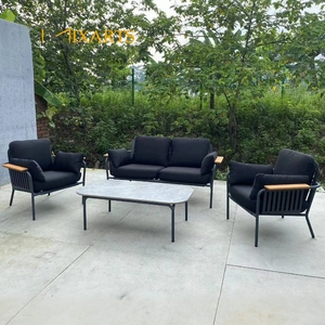 Vente directe d'usine Meubles d'extérieur Mobilier de <span class=keywords><strong>jardin</strong></span> en aluminium Teakwood <span class=keywords><strong>Fauteuil</strong></span> Canapé Ensemble de canapés modernes Chaise de loisirs - Product Image 6