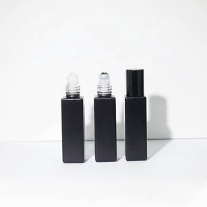10ml Thick Wall Essential Oil Glass Roll on <b>Bottle</b> Square Slim Shape 10ml Black Roller <b>Bottle</b> for <b>Perfume</b> - Product Image 5