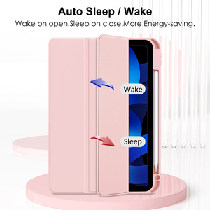Nueva <span class=keywords><strong>Funda</strong></span> Transparente de Acrílico para <span class=keywords><strong>iPad</strong></span> Air 8, <span class=keywords><strong>iPad</strong></span> Pro 11, <span class=keywords><strong>iPad</strong></span> Air 11 con Soporte para Lápiz, Cubierta Protectora de Cuero PU a Prueba de Golpes de 10.9 Pulgadas - Product Image 2