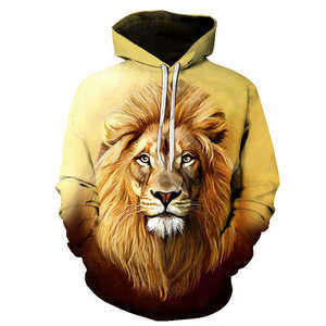 Felpe con cappuccio da <span class=keywords><strong>uomo</strong></span> taglie forti felpe con cappuccio 3D personalizzate Lion Tiger felpa con cappuccio Unisex da <span class=keywords><strong>uomo</strong></span> - Product Image 3