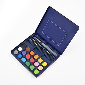 Ensemble de peinture à l'aquarelle solide pour étudiants et enfants, 12, 24 ou 48 couleurs, avec éponge, gomme et pinceau - Product Image 3