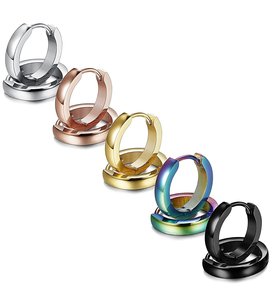 Orecchini a Cerchio in Acciaio Inossidabile per Uomo e Donna, Orecchini a Cerchio Placcati Oro per Piercing all'<span class=keywords><strong>Orecchio</strong></span> - Product Image 5
