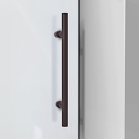 Porte de douche coulissante moderne et élégante pour hôtel, 56x60 pouces (largeur) x 74 pouces (hauteur), en acier inoxydable poli sans cadre, verre trempé de 8 mm d'épaisseur, certifiée CE