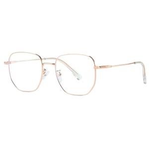 Montures de lunettes classiques en métal géométrique noir pour femmes, monture complète, protection anti-lumière bleue, grande taille 31211 - Product Image 5