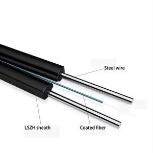 FTTH Fiber Optical Cable Single Mode 9/125 1 Core GJXH Fiber Optic Drop Cable