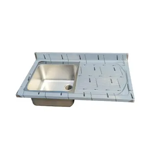 Stainless Steel 1 / 2 Compartment Sink With 1 Right Left Drainboard Combo