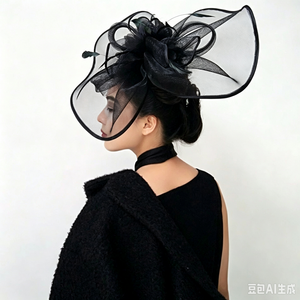 Sombrero Fascinador con Plumas y Flores para Carreras - Product Image 6