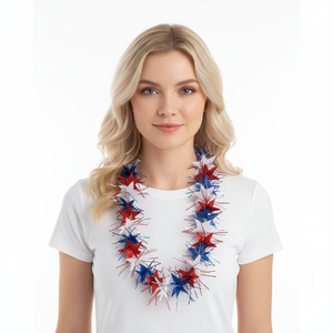 Ghirlanda Patriottica Xieli per il 4 Luglio, Decorazione per Feste con <span class=keywords><strong>Stelle</strong></span> Rosse, Bianche e Blu - Product Image 2