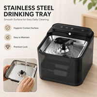 Fontaine à eau automatique pour chat OEM en acier inoxydable avec écran LCD, distributeur d'eau électrique USB silencieux