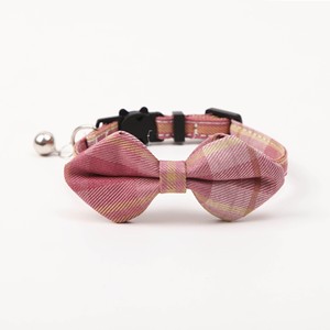 Collier à carreaux pour chat avec nœud papillon, sangle réglable avec clochette, en coton à carreaux pour petits chats, usage quotidien toutes saisons - Product Image 5