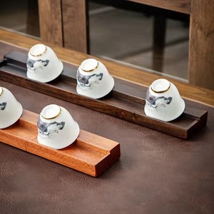 Ebony Solid Wood <b>Tea</b> Cup Drainer Rosewood Storage Rack For Kung Fu <b>Tea</b> <b>Set</b> Accessories - Product Image 2